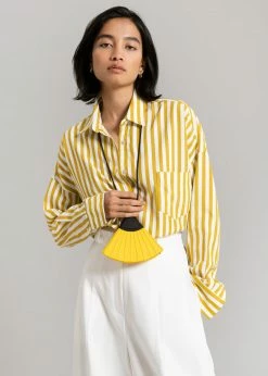 The Frankie Shop CLOTHING Lui Stripe Shirt - Gold Yellow