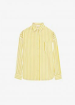The Frankie Shop CLOTHING Lui Stripe Shirt - Gold Yellow
