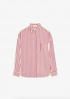 The Frankie Shop CLOTHING Lui Stripe Shirt - Red