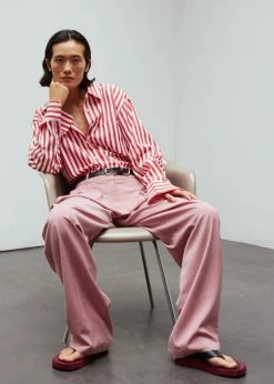 The Frankie Shop CLOTHING Lui Stripe Shirt - Red