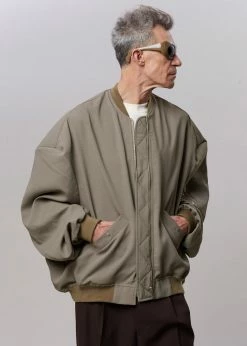 The Frankie Shop Lumi Bomber Jacket - Dark Olive