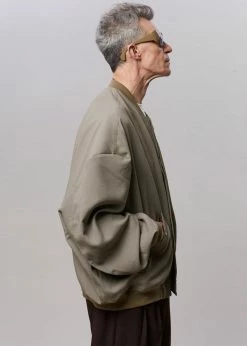 The Frankie Shop Lumi Bomber Jacket - Dark Olive