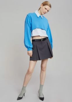 August CLOTHING Luz Cropped Sweatshirt - Blue