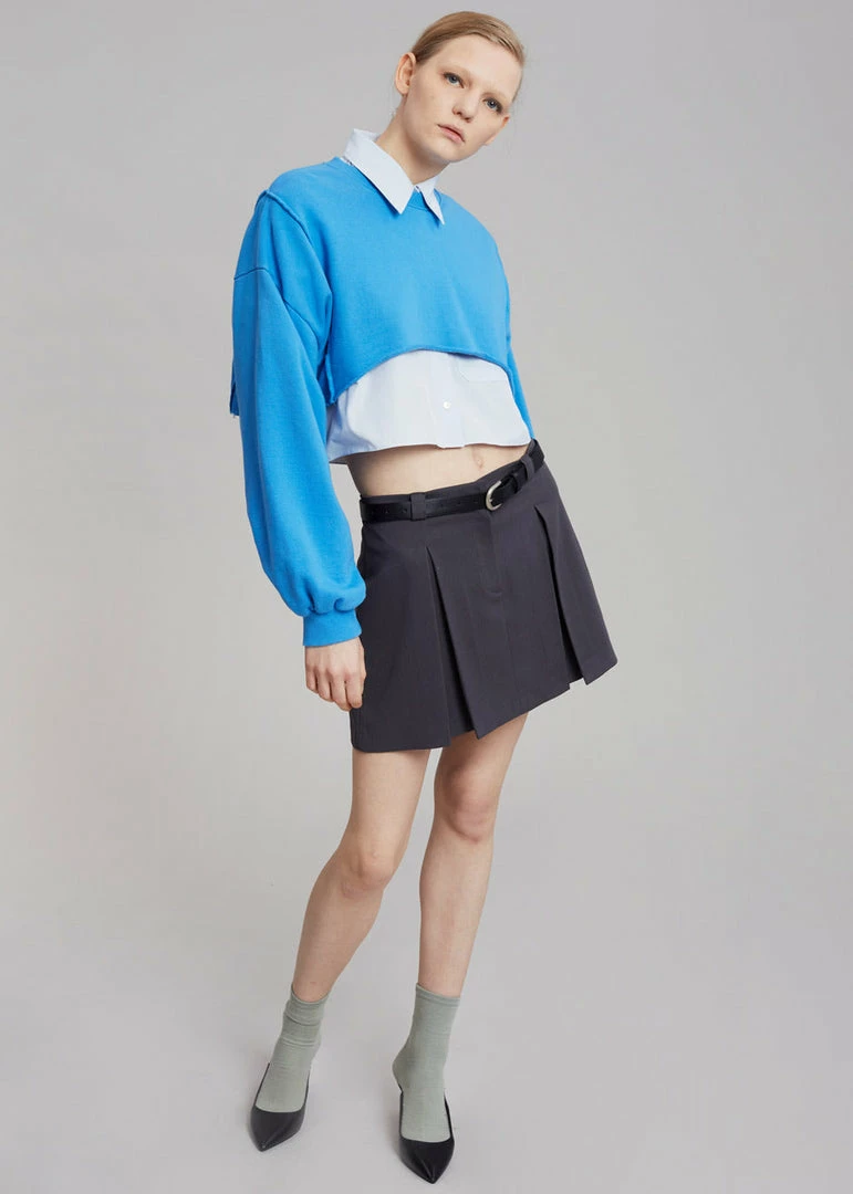 Promo π₯° August CLOTHING Luz Cropped Sweatshirt - Blue π₯° 7 August CLOTHING Luz Cropped Sweatshirt - Blue