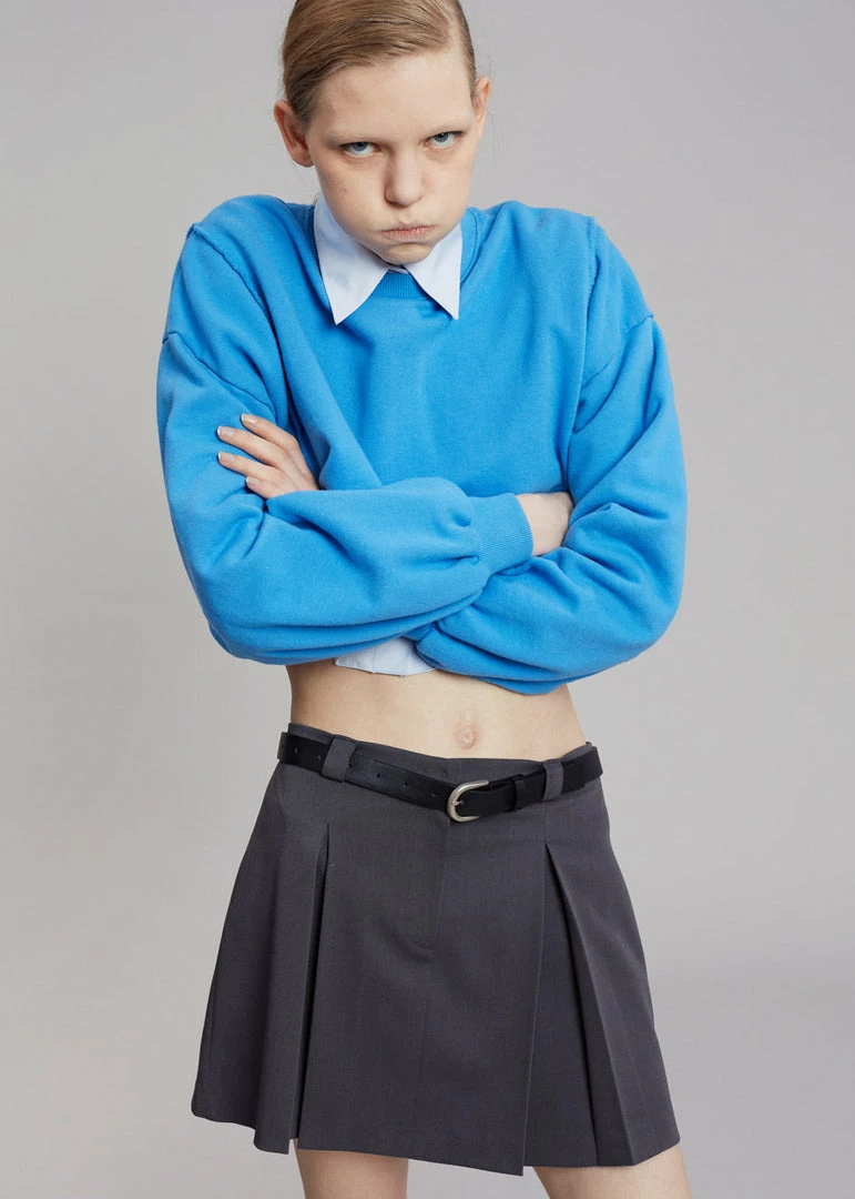 Promo π₯° August CLOTHING Luz Cropped Sweatshirt - Blue π₯° 4 August CLOTHING Luz Cropped Sweatshirt - Blue