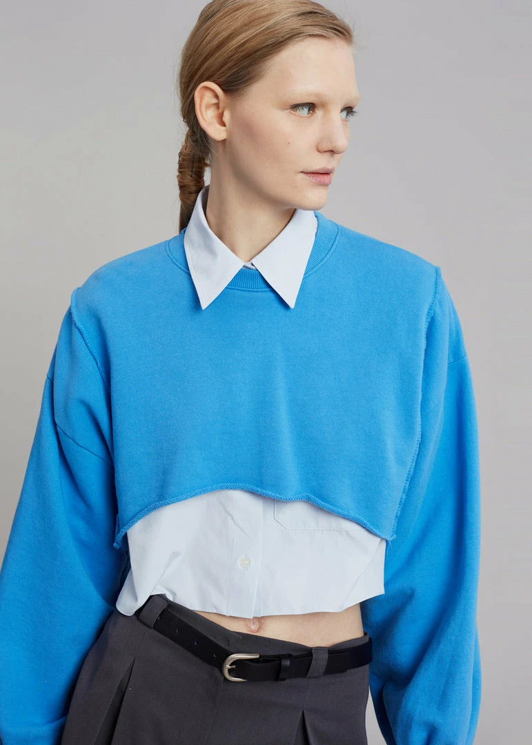 Promo π₯° August CLOTHING Luz Cropped Sweatshirt - Blue π₯° 3 August CLOTHING Luz Cropped Sweatshirt - Blue