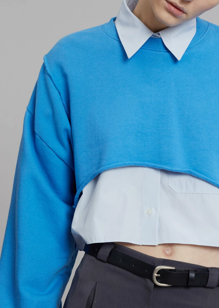 Promo π₯° August CLOTHING Luz Cropped Sweatshirt - Blue π₯° 5 August CLOTHING Luz Cropped Sweatshirt - Blue
