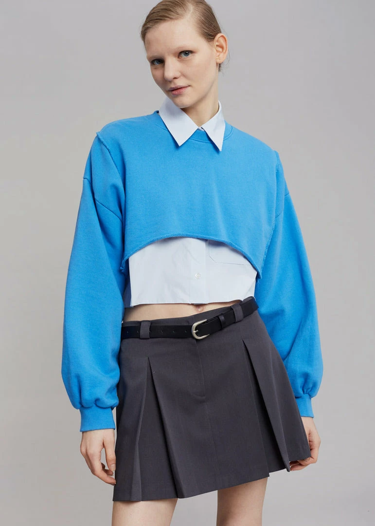 Promo π₯° August CLOTHING Luz Cropped Sweatshirt - Blue π₯° 1 August CLOTHING Luz Cropped Sweatshirt - Blue