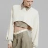 August CLOTHING Luz Cropped Sweatshirt - Cream