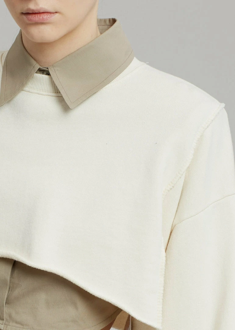 Discount 𧨠August CLOTHING Luz Cropped Sweatshirt - Cream ⨠5 August CLOTHING Luz Cropped Sweatshirt - Cream