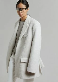 The Frankie Shop Mabel Fuzzy Oversized Blazer - Birch