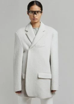 The Frankie Shop Mabel Fuzzy Oversized Blazer - Birch