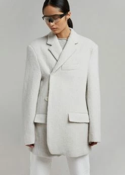 The Frankie Shop Mabel Fuzzy Oversized Blazer - Birch
