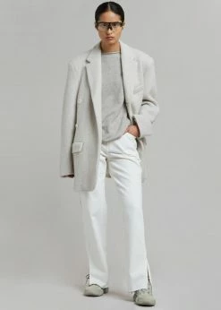 The Frankie Shop Mabel Fuzzy Oversized Blazer - Birch