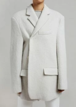 The Frankie Shop Mabel Fuzzy Oversized Blazer - Birch