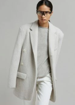 The Frankie Shop Mabel Fuzzy Oversized Blazer - Birch
