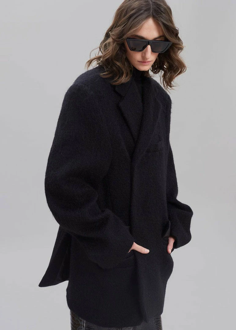 Wholesale ⭐ Paper Moon Mabel Fuzzy Oversized Blazer - Black ⭐ 3 Paper Moon Mabel Fuzzy Oversized Blazer - Black