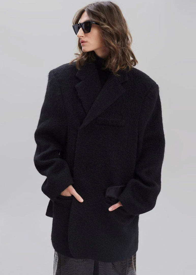 Wholesale ⭐ Paper Moon Mabel Fuzzy Oversized Blazer - Black ⭐ 1 Paper Moon Mabel Fuzzy Oversized Blazer - Black