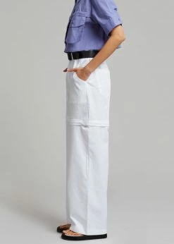 Beside You Mada Belted Pants - White CLOTHING