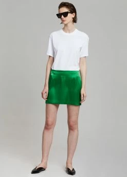 Agit Maddy Satin Mini Skirt - Kelly Green