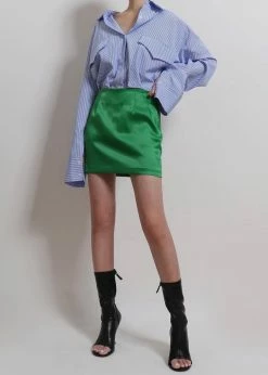 Agit Maddy Satin Mini Skirt - Kelly Green