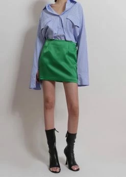 Agit Maddy Satin Mini Skirt - Kelly Green