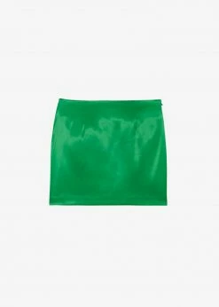 Agit Maddy Satin Mini Skirt - Kelly Green