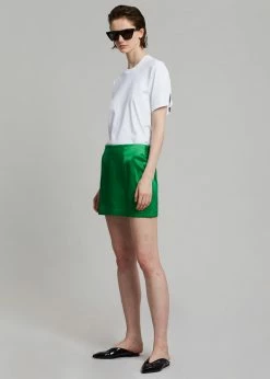 Agit Maddy Satin Mini Skirt - Kelly Green