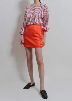 Agit CLOTHING Maddy Satin Mini Skirt - Red