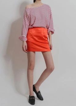 Agit CLOTHING Maddy Satin Mini Skirt - Red