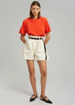 Buy 🎁 The Frankie Shop Mae Denim Shorts - Beige 😉 19 The Frankie Shop Mae Denim Shorts - Beige