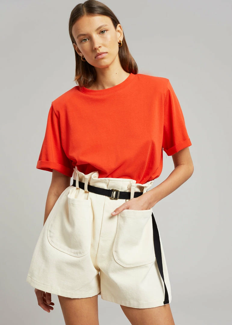 Buy 🎁 The Frankie Shop Mae Denim Shorts - Beige 😉 3 The Frankie Shop Mae Denim Shorts - Beige