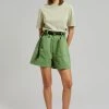 The Frankie Shop Mae Denim Shorts - Kelly Green
