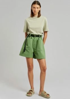 The Frankie Shop Mae Denim Shorts - Kelly Green