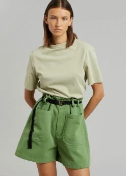 The Frankie Shop Mae Denim Shorts - Kelly Green