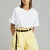 The Frankie Shop Mae Denim Shorts - Pale Yellow CLOTHING
