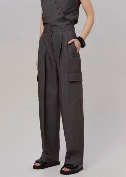 The Frankie Shop CLOTHING Maesa Cargo Pants - Charcoal