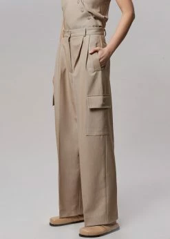 The Frankie Shop Maesa Cargo Pants - Taupe Melange CLOTHING