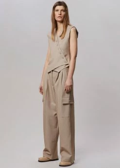 The Frankie Shop Maesa Cargo Pants - Taupe Melange CLOTHING