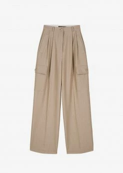 The Frankie Shop Maesa Cargo Pants - Taupe Melange CLOTHING