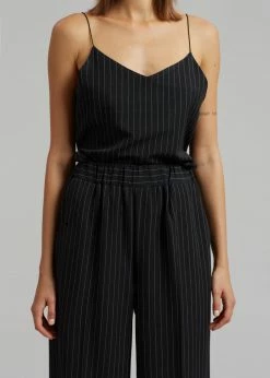 Le PPL CLOTHING Malo Pinstripe Pants - Black