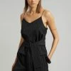 Le PPL Malo Pinstripe Top - Black