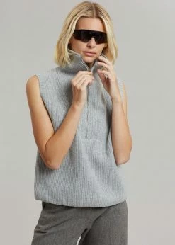 Mini Market CLOTHING Malou Zip Vest - Heather Grey