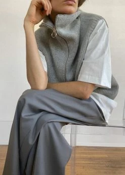 Mini Market CLOTHING Malou Zip Vest - Heather Grey