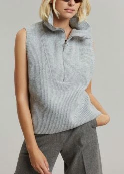 Mini Market CLOTHING Malou Zip Vest - Heather Grey