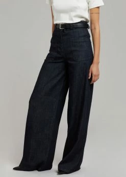 Deals 💯 The Frankie Shop Mar High Waisted Denim Pant - Dark Indigo 😉 9 The Frankie Shop Mar High Waisted Denim Pant - Dark Indigo