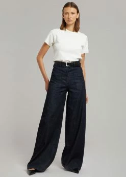 The Frankie Shop Mar High Waisted Denim Pant - Dark Indigo