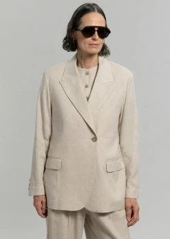 The Frankie Shop Maria Linen Blazer - Beige