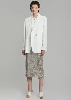 The Frankie Shop Maria Linen Blazer - White