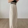The Frankie Shop CLOTHING Maria Linen Pants - Beige